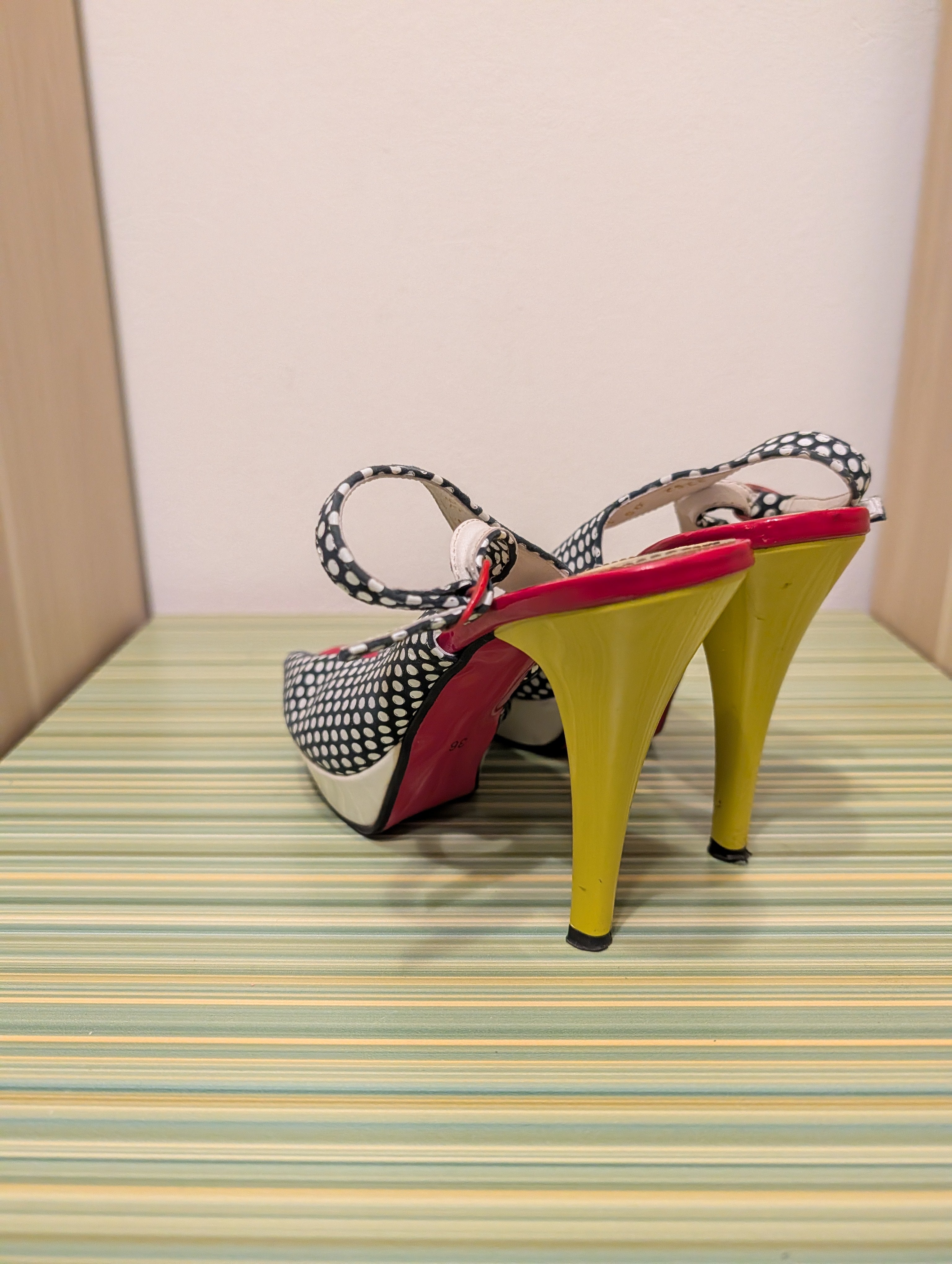Buty na obcasie Massimo Pol grochy 36 - tył obcas
