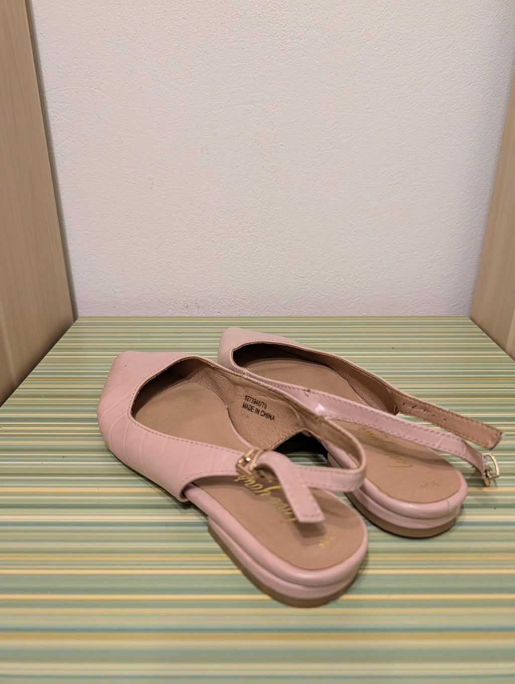 Baleriny slingback różowe pikowane 36 - tył pasek