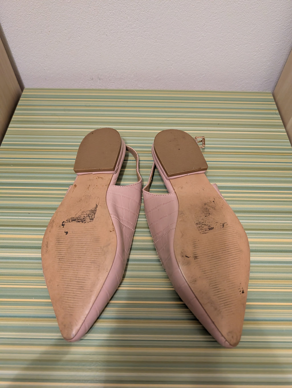 Baleriny slingback różowe pikowane 36 - podeszwa