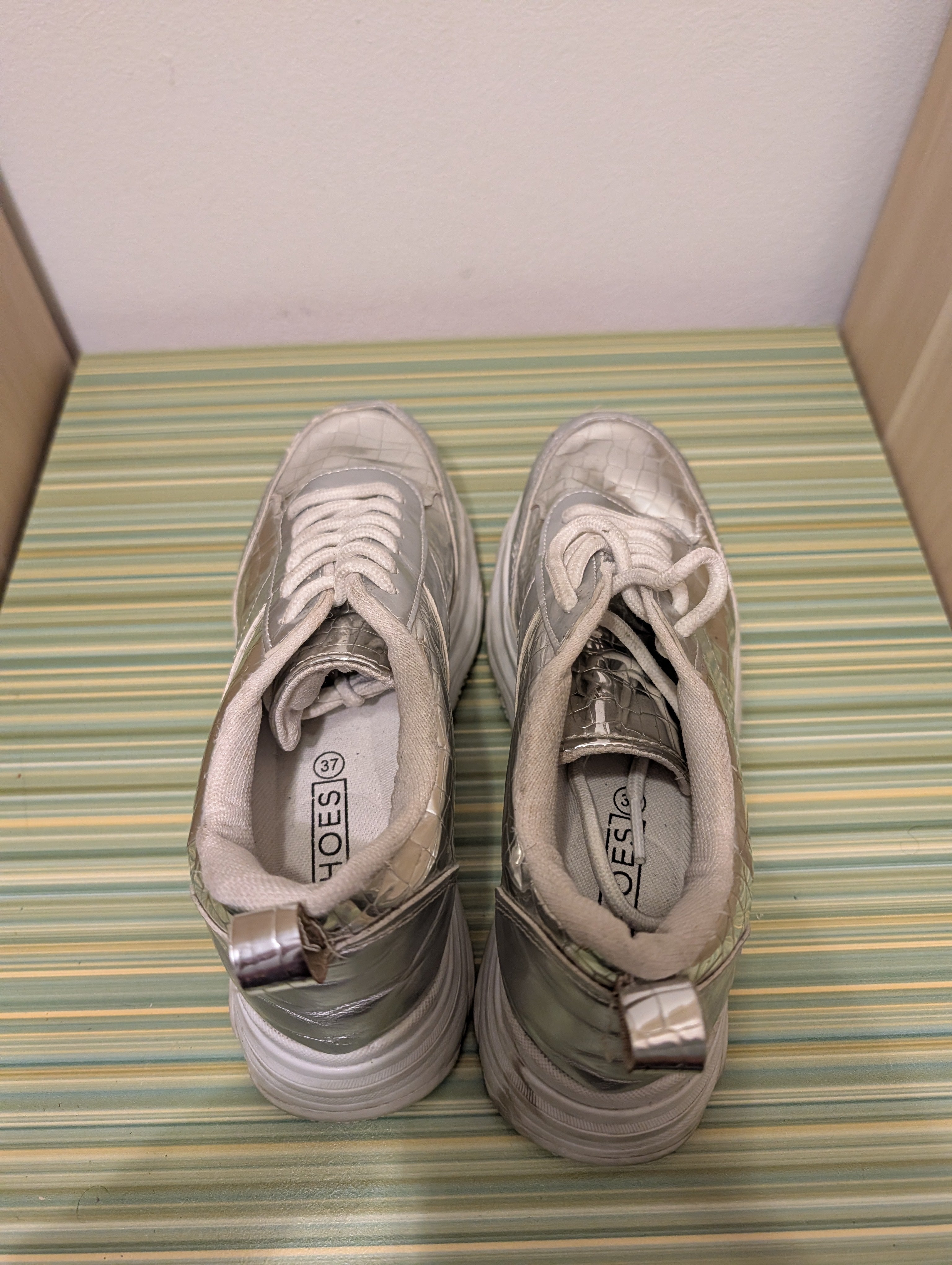 Sneakersy srebrne chunky 37 - gora wkladka rozmiar 37