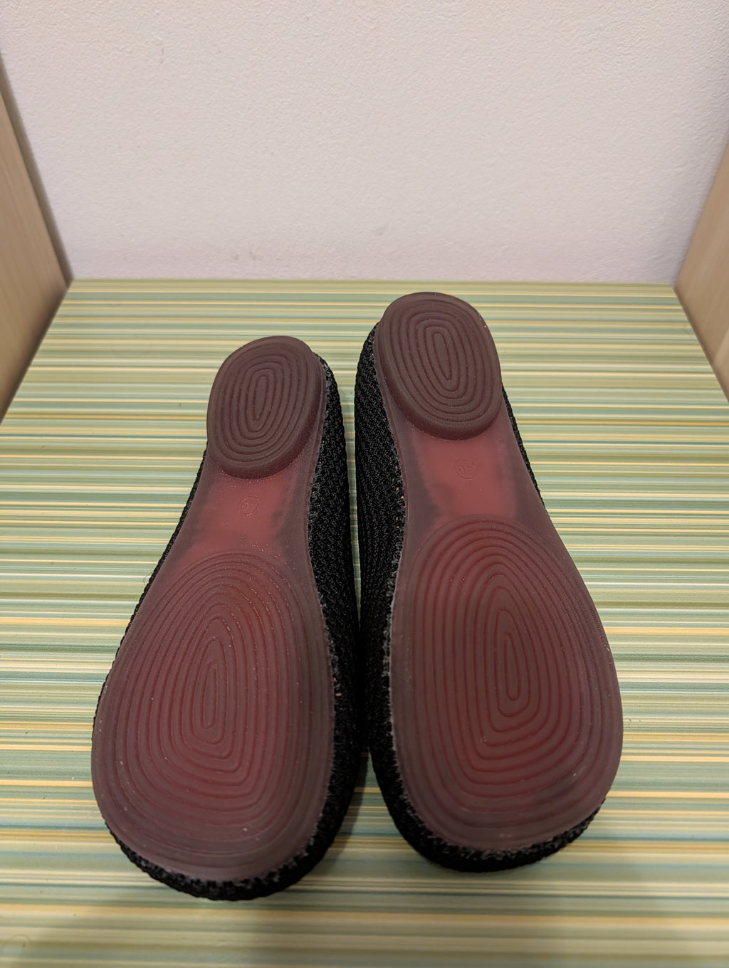 Baleriny czarne mesh 40 - podeszwa brazowa