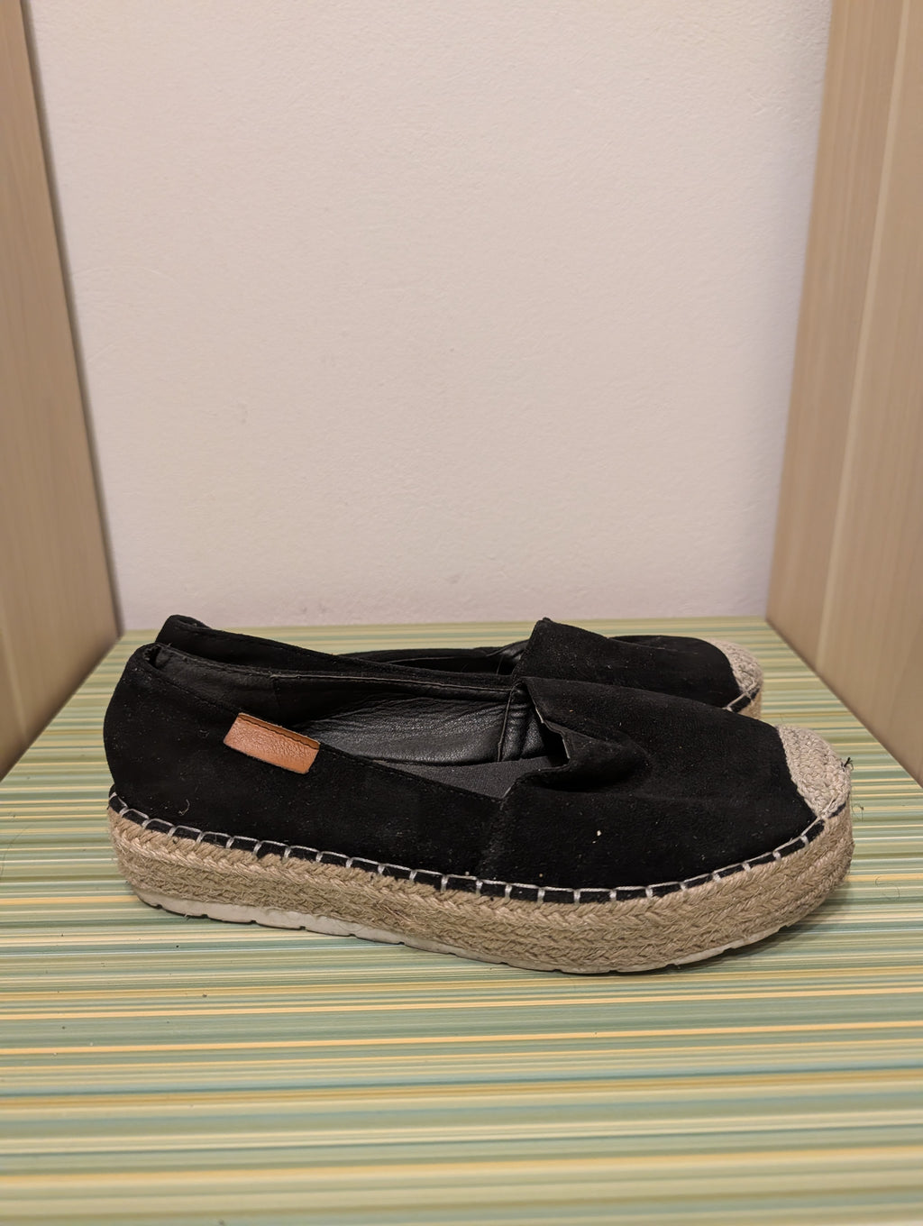 Espadryle Infiniti czarne 38 - bok lewy jutowa platforma
