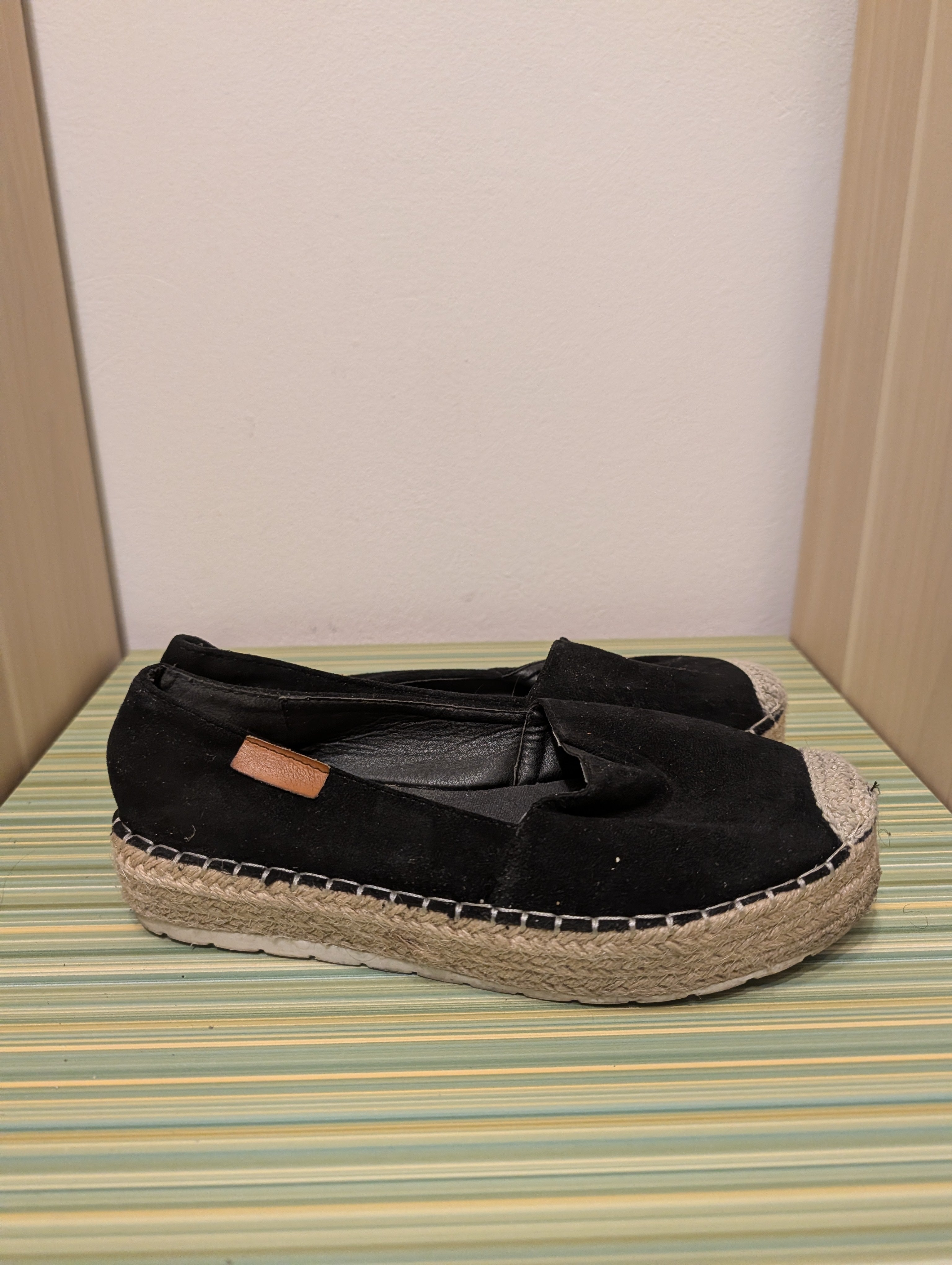 Espadryle Infiniti czarne 38 - bok lewy jutowa platforma