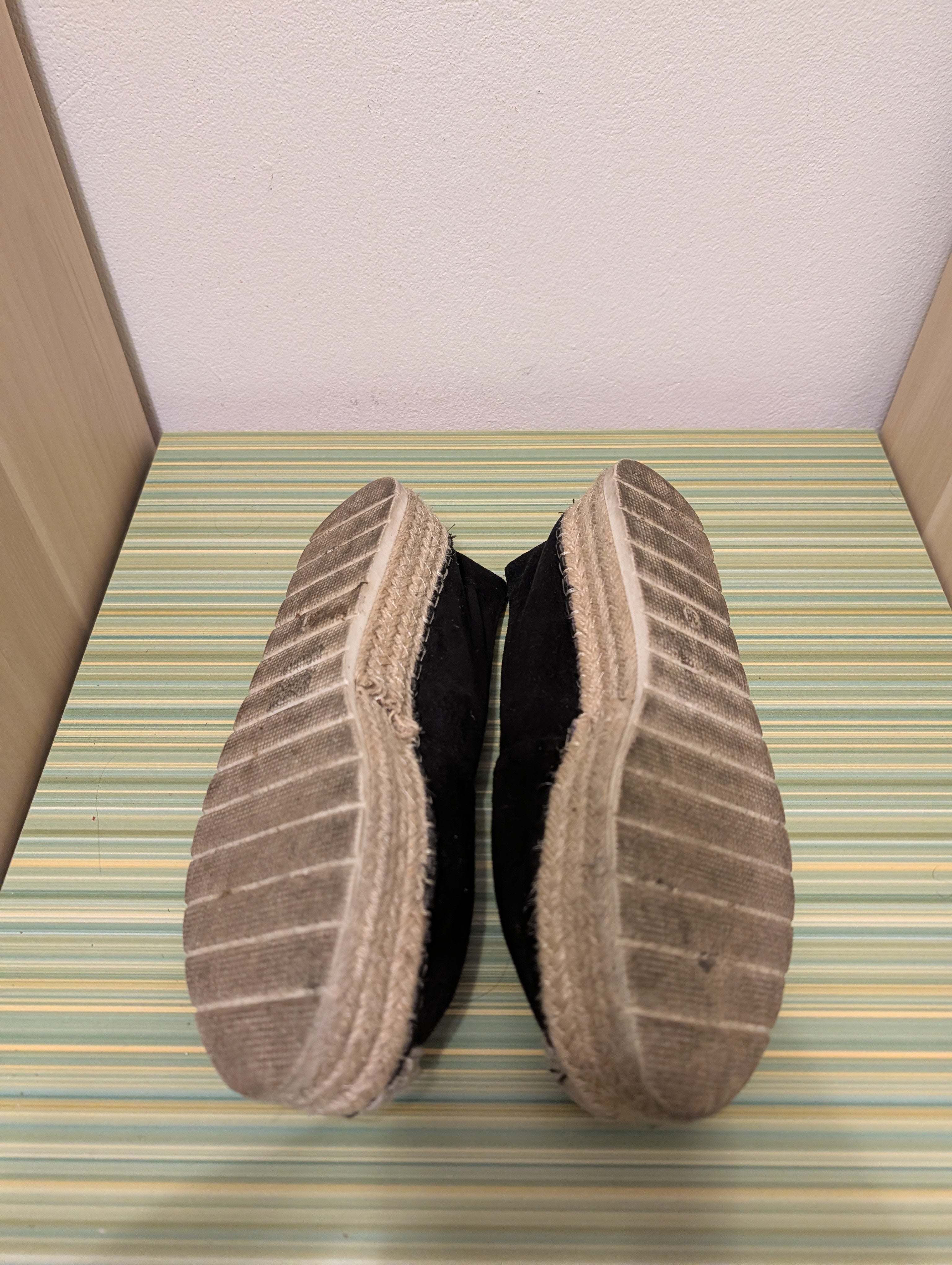 Espadryle Infiniti czarne 38 - podeszwa kremowa rowki