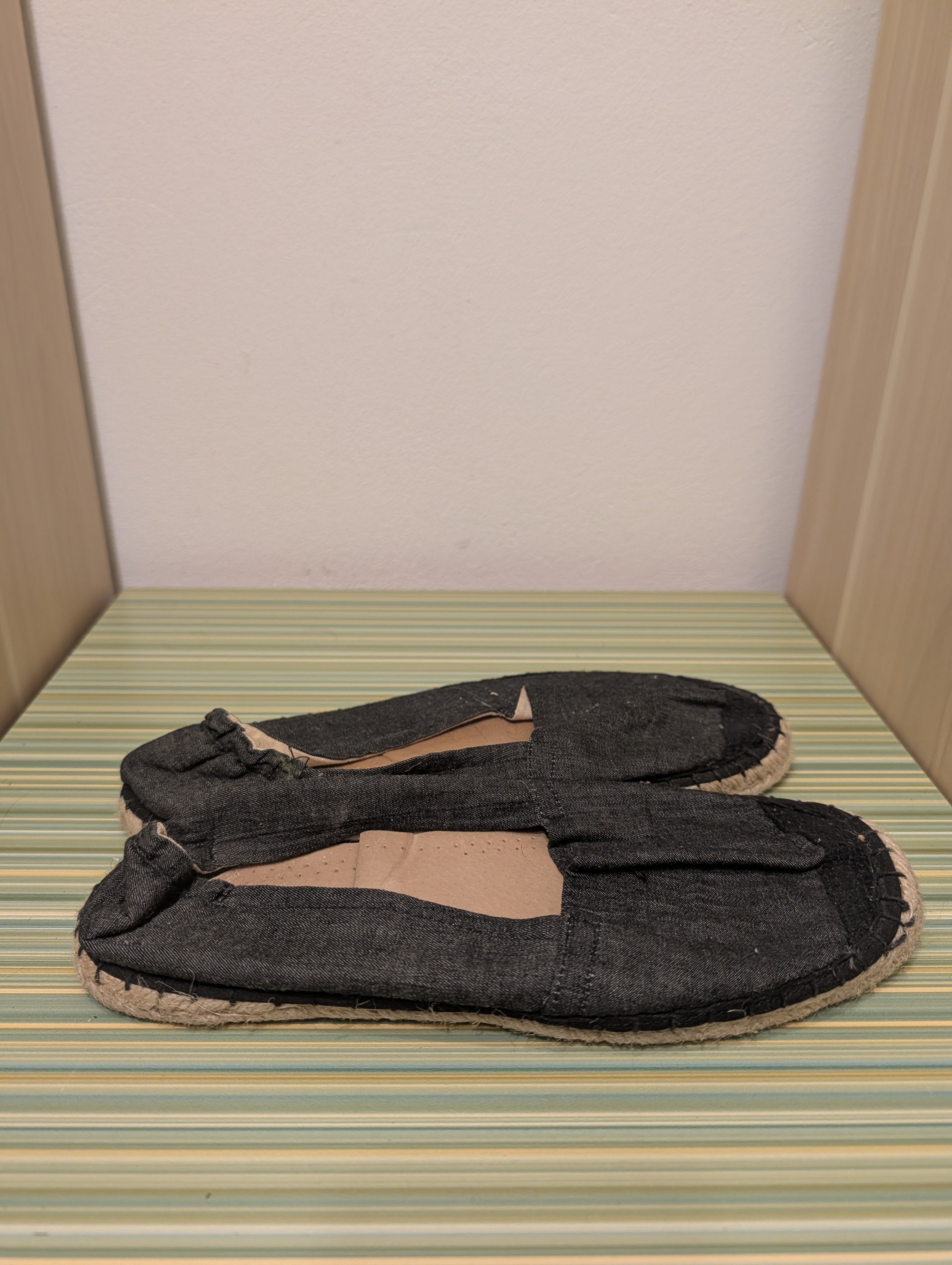 Espadryle czarne jeansowe 41 - bok lewy para
