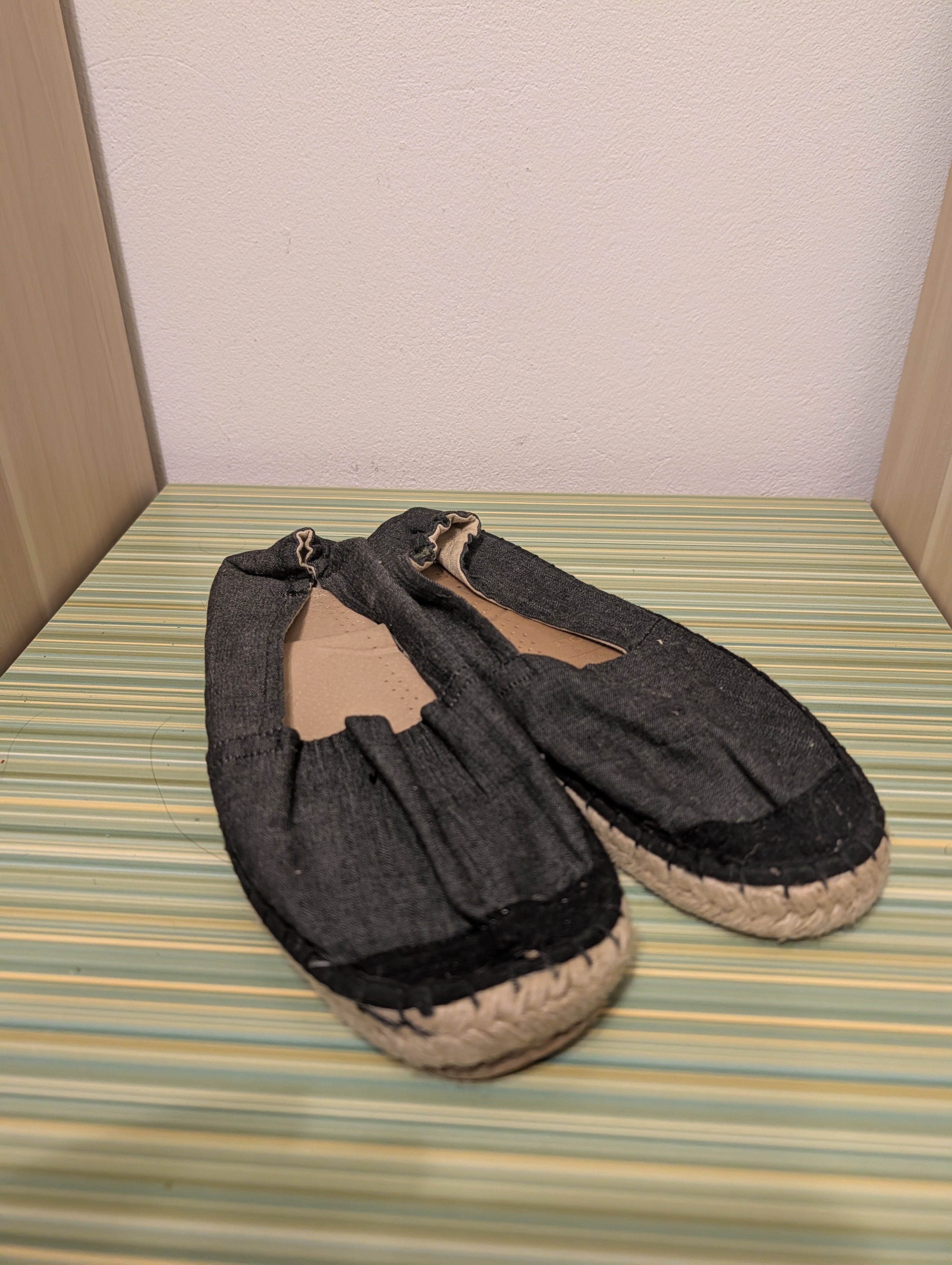 Espadryle czarne jeansowe 41 - tyl para pieta
