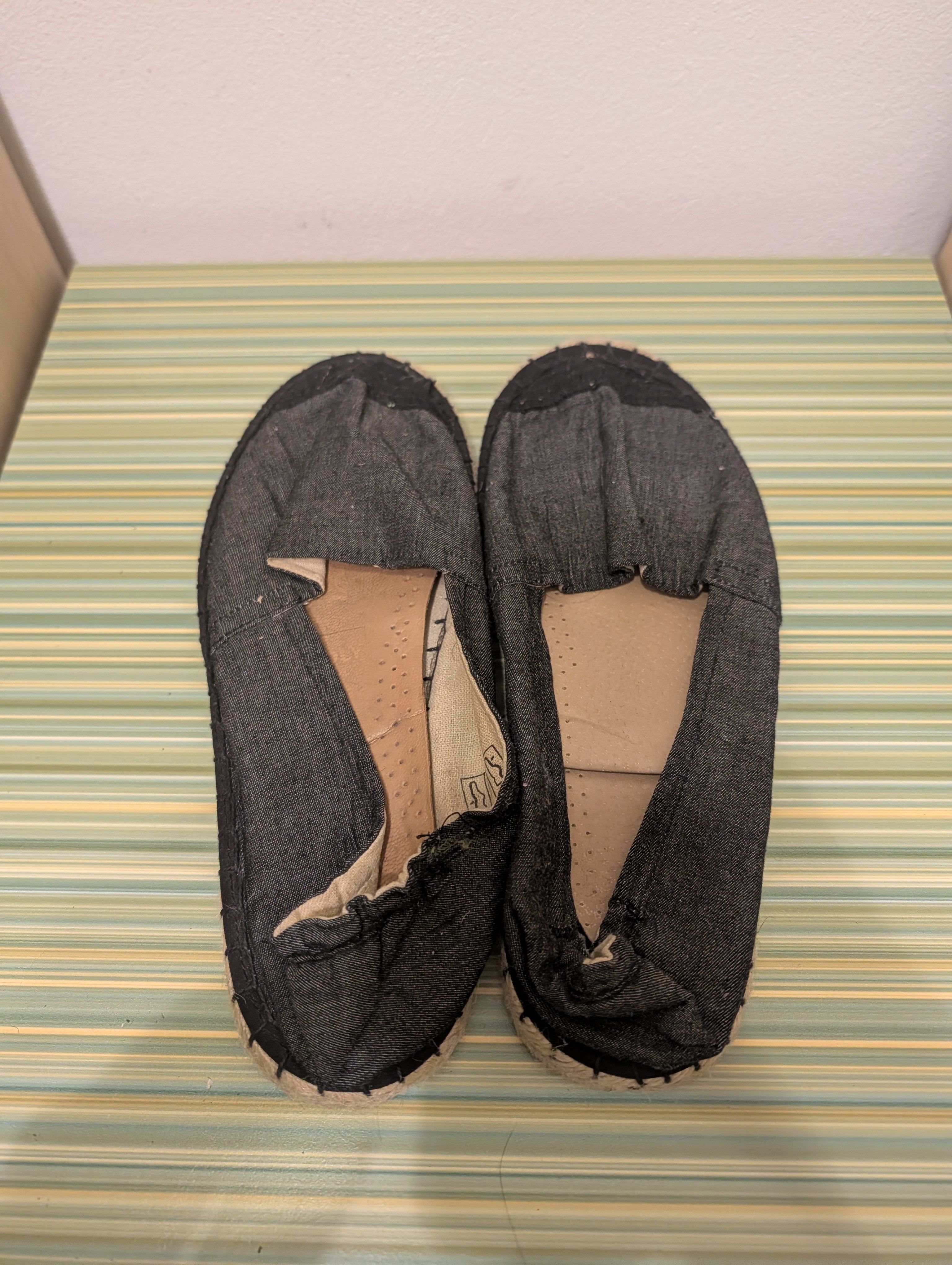 Espadryle czarne jeansowe 41 - gora wkladka bezowa